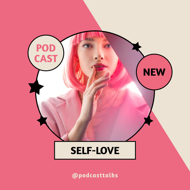 New Podcast Ad about Self Esteem Instagramデザインテンプレート