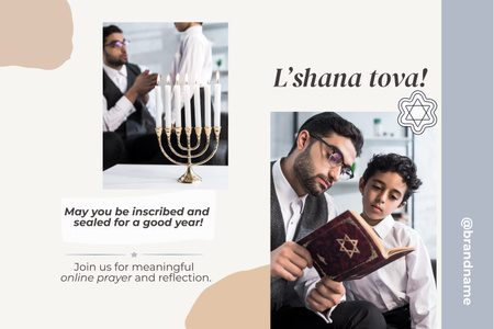 Ontwerpsjabloon van Mood Board van Invitation to Online Prayer with Jews