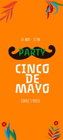 Designvorlage Erstaunliche Cinco de Mayo-Party für Invitation 9.5x21cm