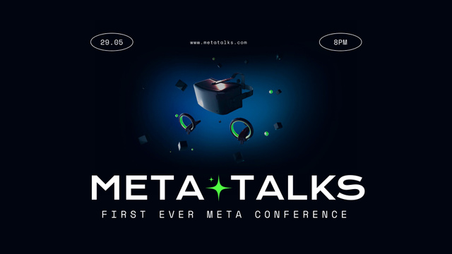 Metaverse Conference Event Announcement FB event cover Tasarım Şablonu