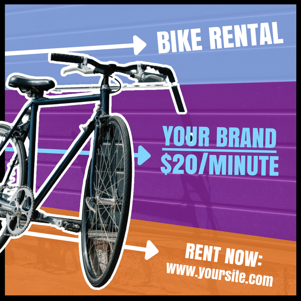 Rent a Road Bike Now Instagram AD Πρότυπο σχεδίασης