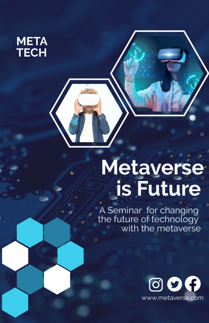 Seminar About Technology For Metaverse is Future Invitation 5.5x8.5in Design Template
