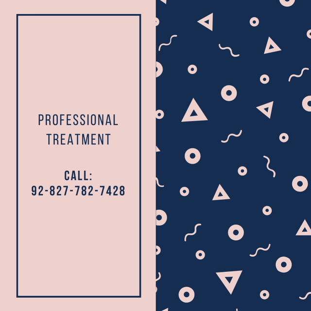 Professional Therapist Service Offer With Bright Pattern Square 65x65mm Design Template