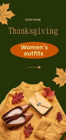 Female Outfits on Thanksgiving Ad Flyer DIN Large Design Template