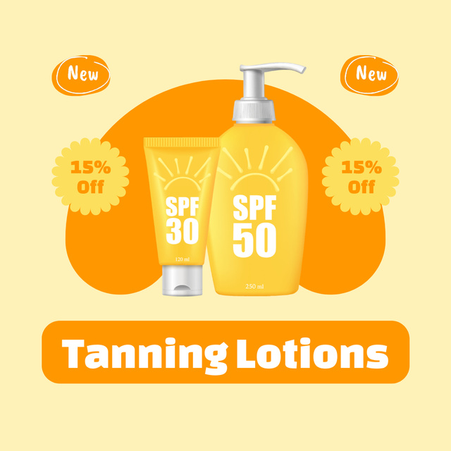Discount on New Tanning Lotions Animated Post Design Template