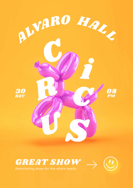 Szablon projektu Circus Show Announcement with Inflatable Dog Poster