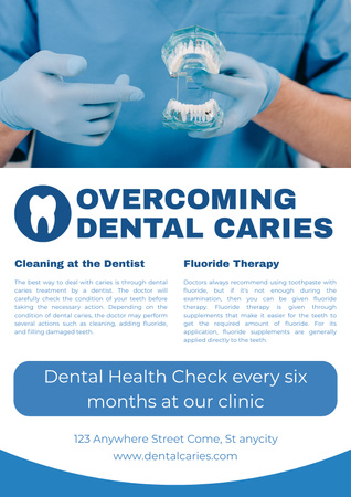 Info about Overcoming Dental Caries Poster – шаблон для дизайну