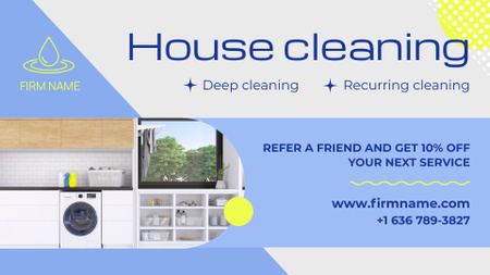 Serviço de limpeza doméstica e recorrente com oferta de desconto Full HD video Modelo de Design