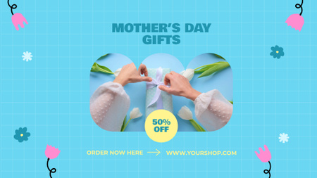 Platilla de diseño Mother's Day Presents With Discount And Bow Full HD video