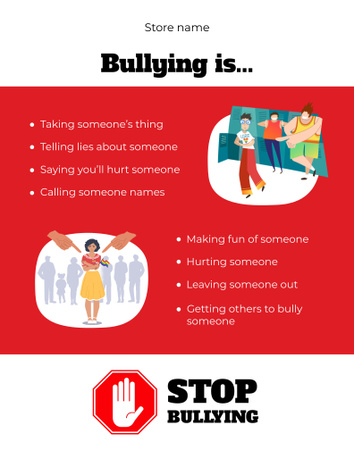 Designvorlage Motivation of Stop Bullying für Poster 22x28in