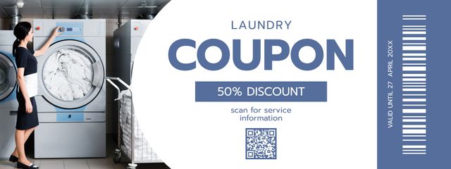 Discount Voucher for Laundry Services Coupon Modelo de Design