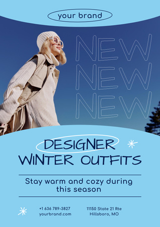 Sale of Stylish Winter Outfits Poster Design Template