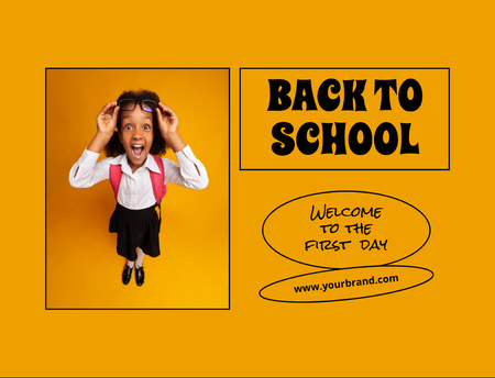 Welcome First Day And Back to School Postcard 4.2x5.5in Design Template