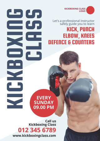 Plantilla de diseño de Kickboxing Training Announcement Flayer 