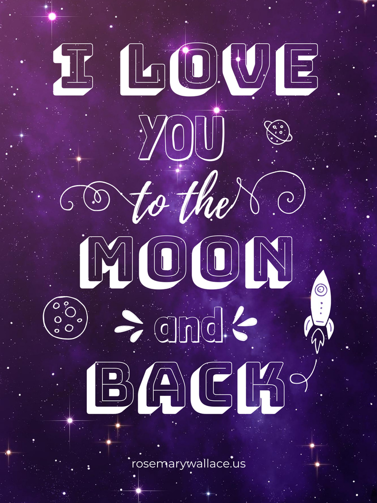 Motivational Love Quote on Night Sky Poster US – шаблон для дизайна
