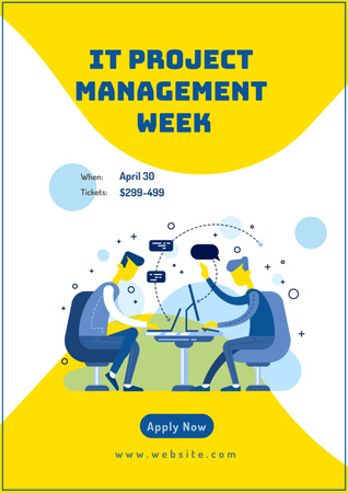 Ontwerpsjabloon van Poster van Aankondiging van de IT Project Management Week
