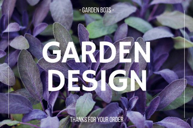 Garden Design Ad Label Tasarım Şablonu