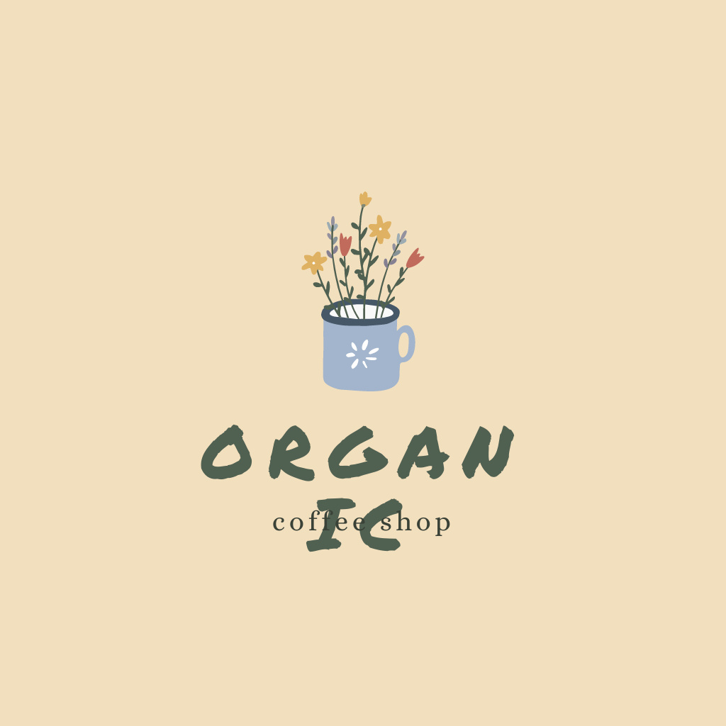 Organic Coffee Shop Logo tervezősablon