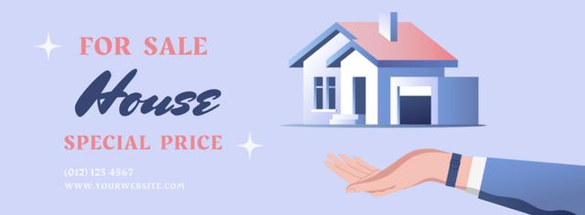 House for Sale at Special Price Facebook cover Modelo de Design