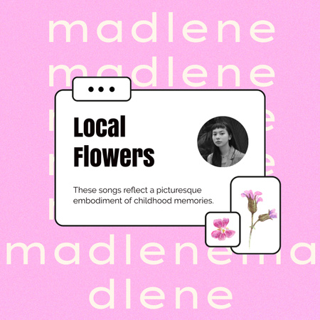 Template di design fiori store recensione del cliente Album Cover