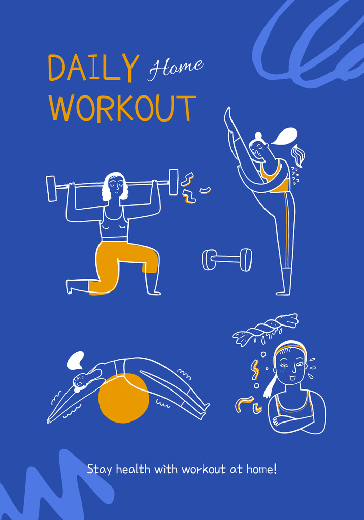 Daily Home Workout Poster 28x40in – шаблон для дизайна