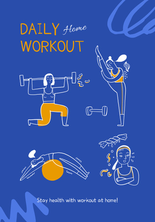 Daily Home Workout Poster 28x40in Design Template