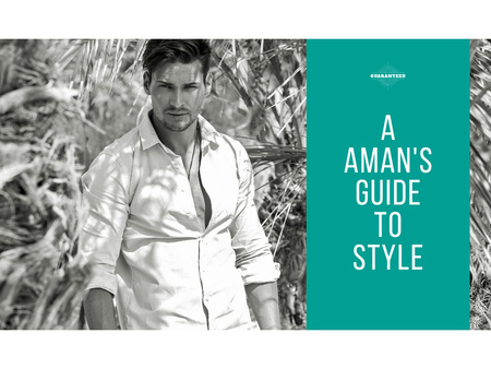 Man in Stylish Clothes Presentation Design Template