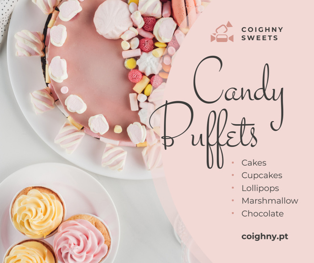 Bakery Promotion Sweet Pink Cake Facebook Šablona návrhu