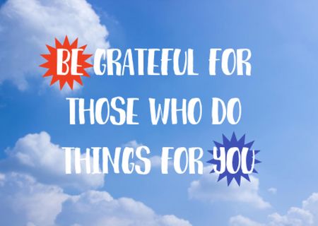 Phrase about Gratitude with Blue Sky Card Πρότυπο σχεδίασης