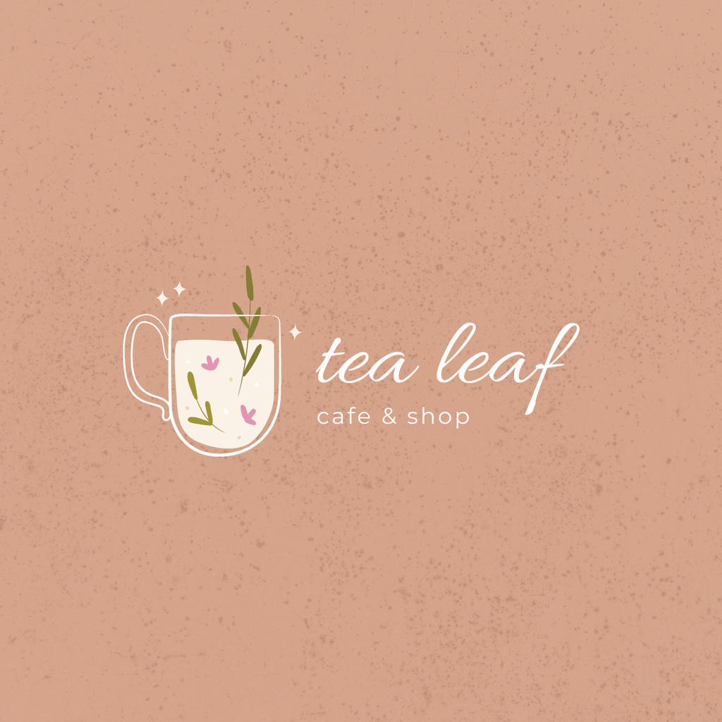 Exquisite Cafe And Shop Ad with Tea Cup Logo 1080x1080px Modelo de Design