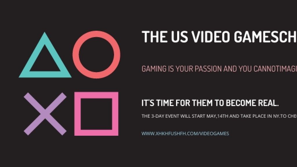 Designvorlage Video Games Championship announcement für Title