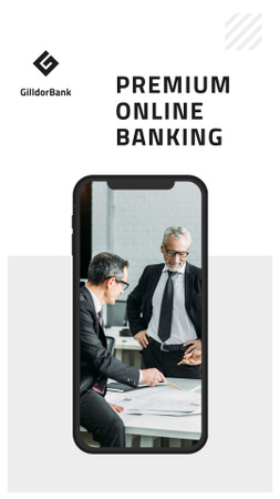 Plantilla de diseño de Servicios de banca online Mobile Presentation 