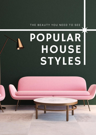 popular house styles reklamı Poster Tasarım Şablonu
