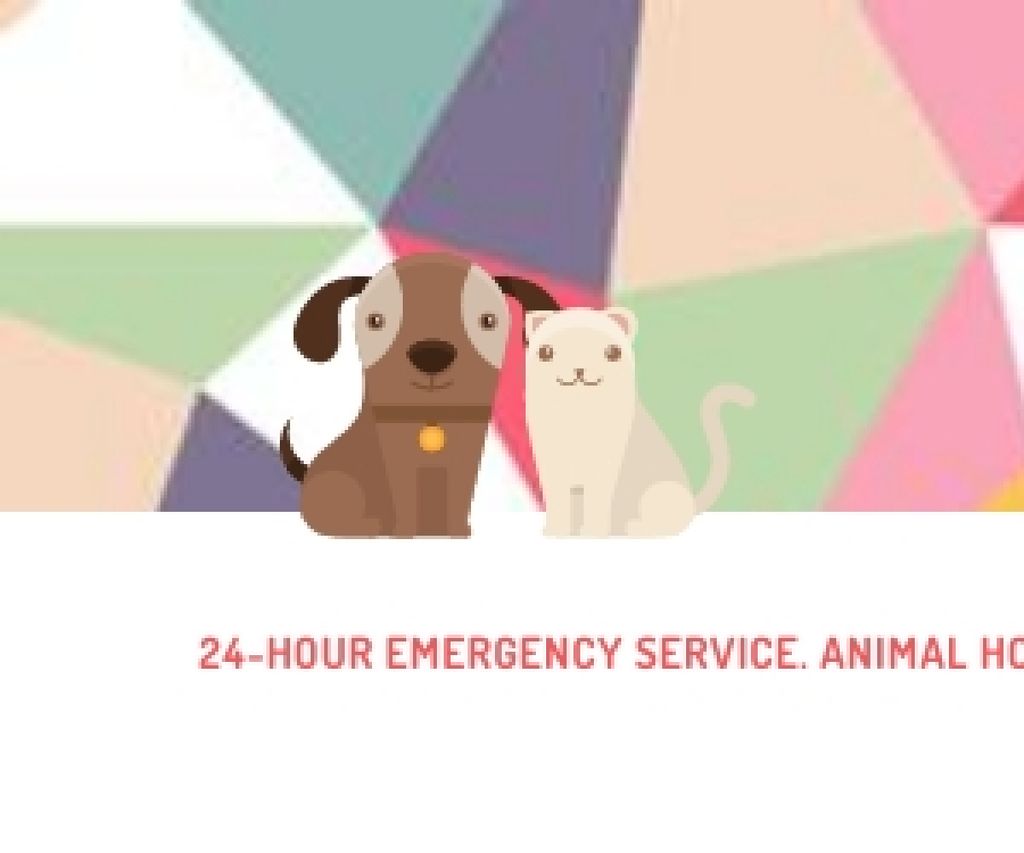 24-hour animal hospital Medium Rectangle Design Template