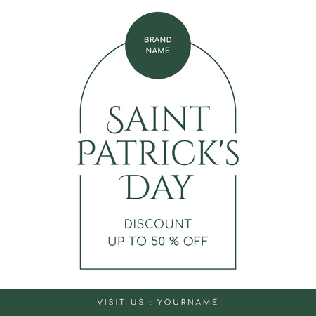 Designvorlage St. Patrick's Day Holiday Discount für Instagram