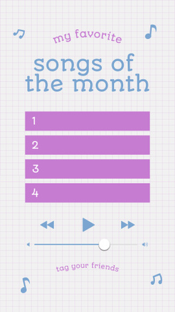 Ontwerpsjabloon van Instagram Story van Vraag over favoriete liedjes van de maand