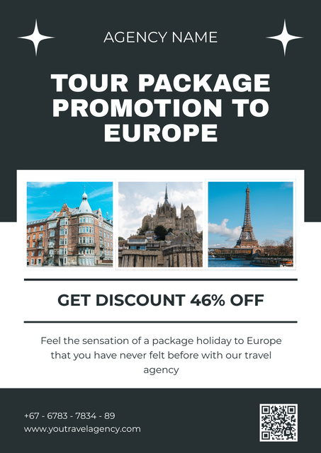Promotion of Tour to Europe Poster tervezősablon