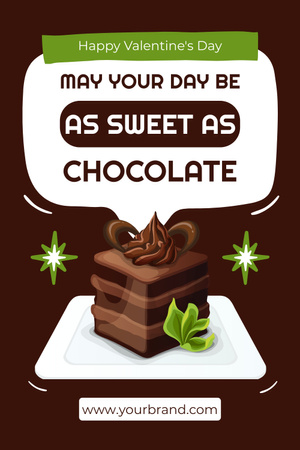 Platilla de diseño Valentine's Day Wishes With Chocolate Treat Pinterest