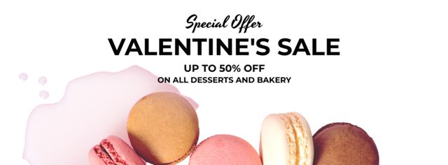 Discount on Desserts for Valentine's Day Facebook cover – шаблон для дизайну