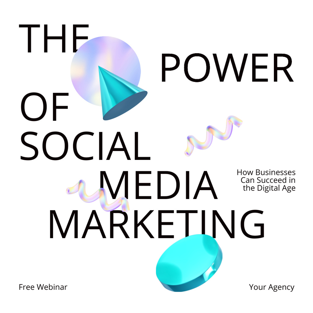 Free Webinar on Social Media Marketing LinkedIn postデザインテンプレート