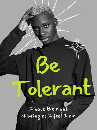 Platilla de diseño Awareness of Tolerance to LGBT with Gorgeous Young Guy Poster 36x48in