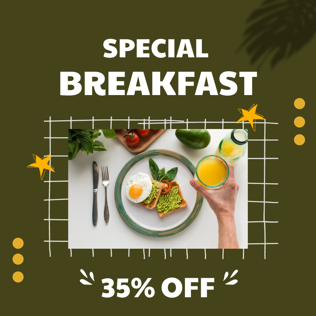 Designvorlage Special offer for Breakfast für Instagram
