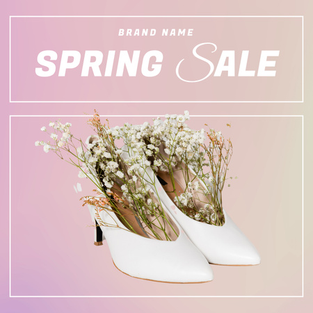 Modèle de visuel Annonce de la vente de printemps de chaussures à talons pour femmes - Instagram