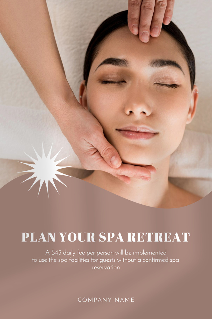 Designvorlage Young Woman Having Face Massage In Spa Salon  für Pinterest
