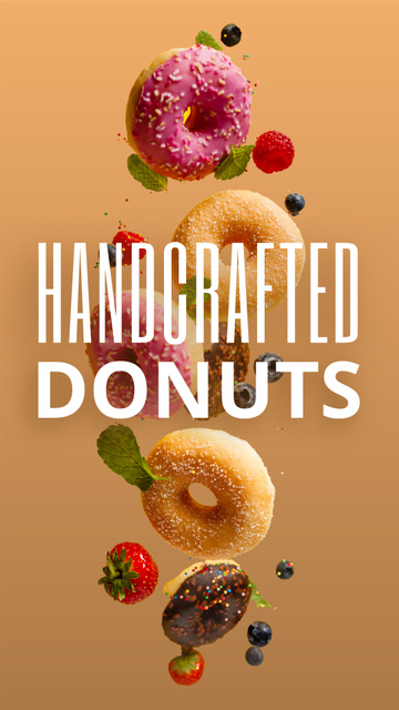 Designvorlage Wide-range Of Flavors Donuts With Special Price für Instagram Video Story