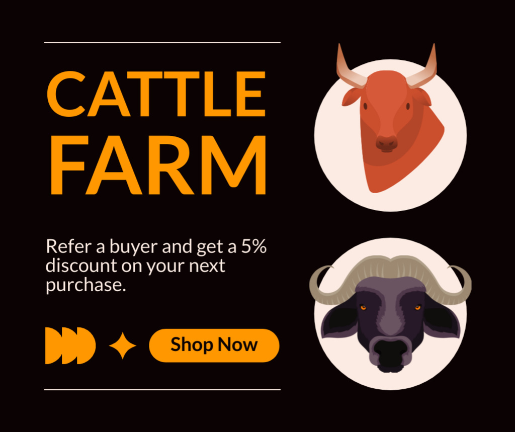 Ontwerpsjabloon van Facebook van Discount on Cattle Sale