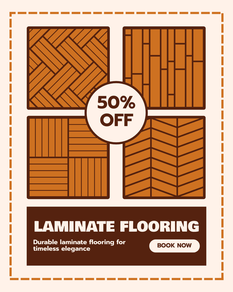 Discount Offer on Laminate Flooring Services Instagram Post Vertical tervezősablon
