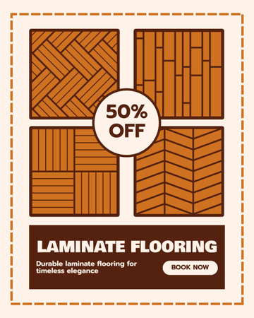 Έκπτωση στις υπηρεσίες Laminate Flooring Instagram Post Vertical Πρότυπο σχεδίασης