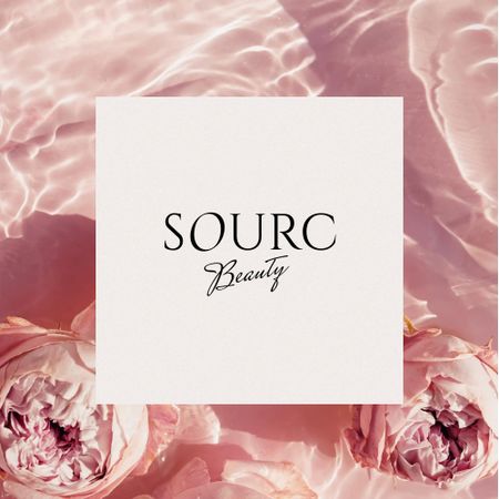 Beauty Ad with Tender Pink Peonies Logo Design Template