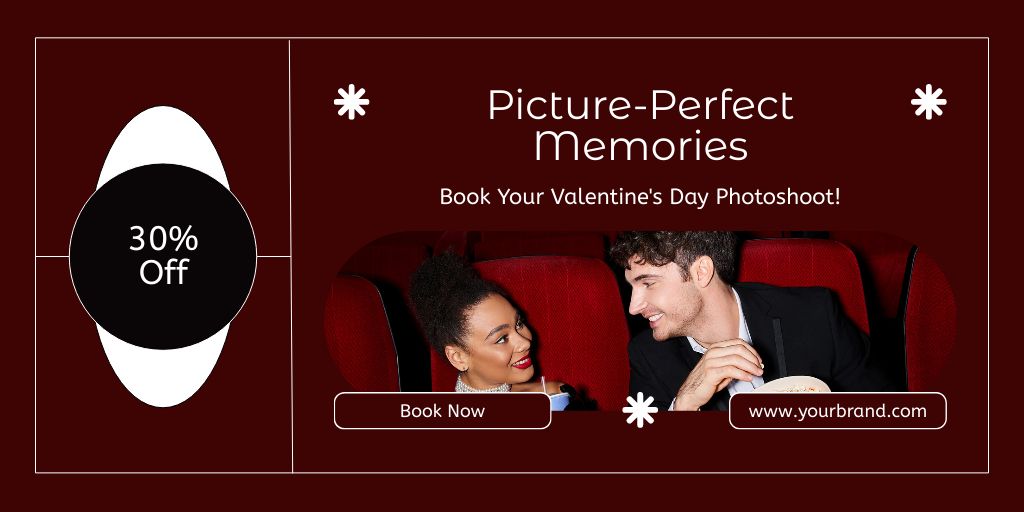 Perfect Photoshoot Offer Due Valentine's Day With Discounts Twitter Šablona návrhu
